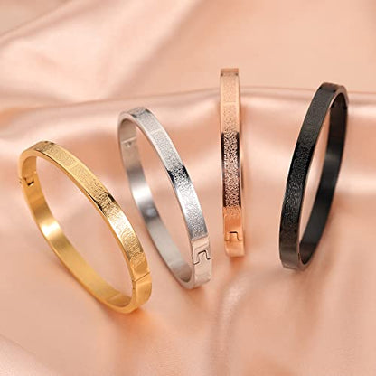 Qitian Islamic Jewelry Gifts for Women Allah Gold Bangles Bracelets Ayatul Kursi Arabic Cuff Bracelet for Women Men Islam Eid Ramadan New Year Gifts - color: M-Rose Gold-Oval - women
