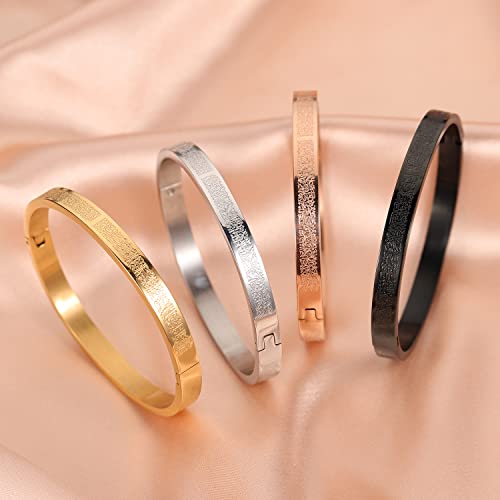 Qitian Islamic Jewelry Gifts for Women Allah Gold Bangles Bracelets Ayatul Kursi Arabic Cuff Bracelet for Women Men Islam Eid Ramadan New Year Gifts - color: L--Oval - women