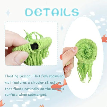 1 PCS Fish Spawning Mops, Fish Breeding Grass Mops, Floating Fish Spawn Breeding Mop for Fish Tank (Green)