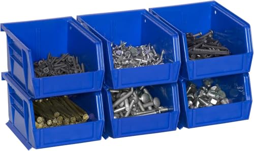 Akro-Mils 30210 AkroBins Plastic Storage Bins, 5"x4"x3", Blue, 24-Pack | Space-Saving Stackable Bins for Garage, Pantry, Craft Organization - color: Blue