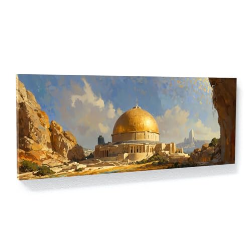 Sense Canvas Islamic Golden Dome Splendor 4 Canvas Art - Home Decor Wall Art Print Poster Painting Small 20x8 / 0.75" - color: Islamic Golden Dome Splendor 4, size: Small 20x8" / 0.75"