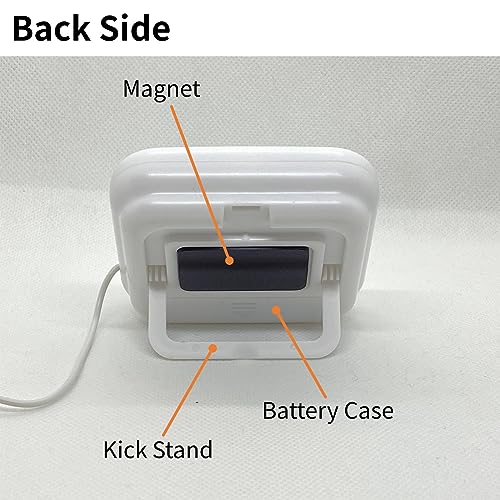 HATUSOKU Digital Thermometer with External Sensor, Magnet, Suction Cup, Water Thermometer, Aquarium, Refrigerator, Freezer (White) - color: White