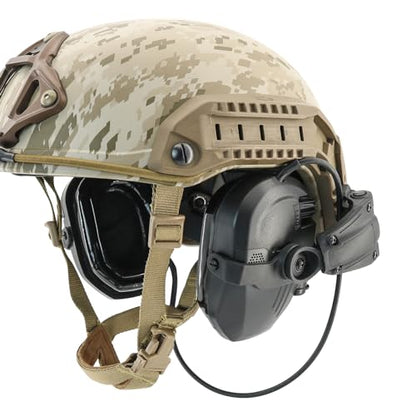 Ear Defender Hearing Protection Safety Earmuffs Noise Reduction with Gel EarPad for Outdoor Sports (BK) - color: Bk