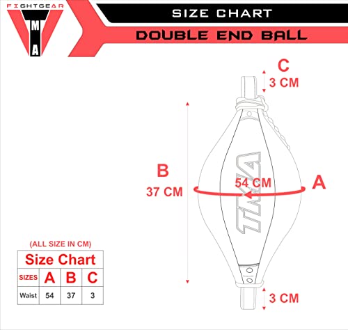 TMA Genuine Leather Double End Dodge Speed Ball Boxing Floor to Ceiling Punching Bag MMA (Black/White)