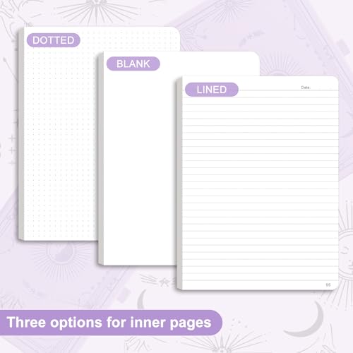 Dotted Journal for Women Men, 192 Pages A5 Notebook Journal, Hardcover Notebook with 100Gsm Thick Pages, Leather Note Book for Writing, Travel, Business, Office, Prayer 5.7 x 8.3, Light Purple - color: Light Purple, style: Dotted