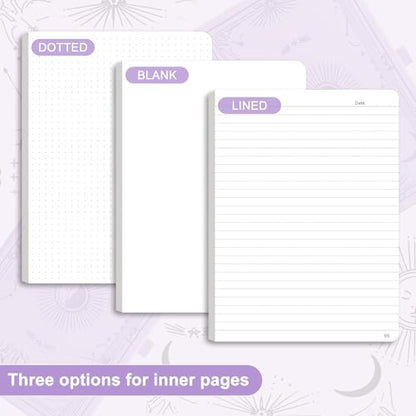 Lined Journal Notebook for Women Men, 192 Pages 100GSM Journals, A5 Hardcover Journaling, Leather Note Book for Writing, Travel, Business, Office, School, Prayer 5.7 x 8.3, (Light Purple) - color: Light Purple, style: Lined