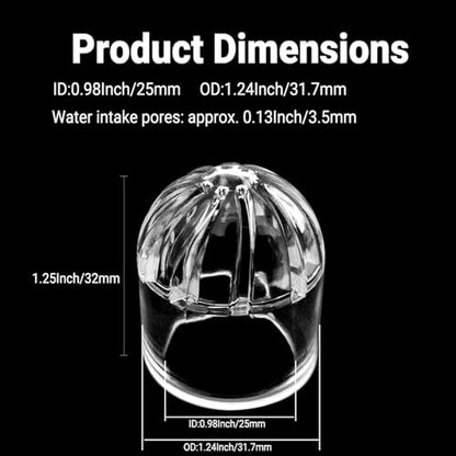 Fish Tank Guard Breathable Cap,0.98Inch/25mm ID,Aquarium Permeable Net Strainer Guard Overflow Screen-Fish Tank Strainer Guard, Permeable Net Cap - Aquarium Supplies