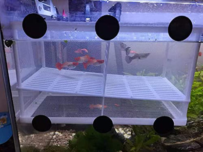 Fish Nursery for Aquarium-Fish，Aquarium Fish Breeder Box, Hatching Box, Juvenile Fish Spawning Incubator, Water Isolation Net Hatchery、Fish Isolation Box 25 x 14 x 15cm - color: rectangle