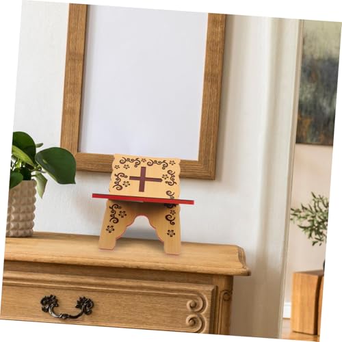 PRETYZOOM Elegant Quran Book Stand Sturdy Carved Reading Holder for Study Room Versatile Display for Quran Recitation and Decorative Items