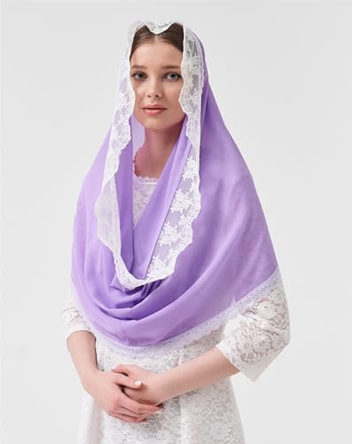 Leimandy Infinity Chapel Veil Hijab Scarf Head Wrap for Muslim V96 - color: Lavender