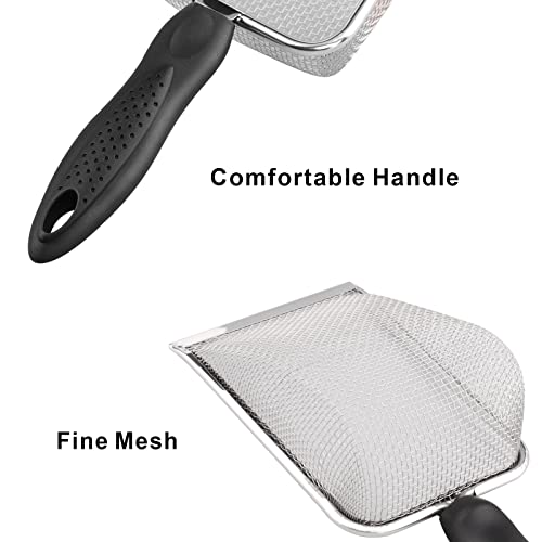 Aiicioo Reptile Stainless Steel Sand Scoop Metal Shovel Sifter Fine Mesh Terrarium Substrate Cleaner Corner Sifter Pooper Scooper Cat Scoop for Reptile Litter Box