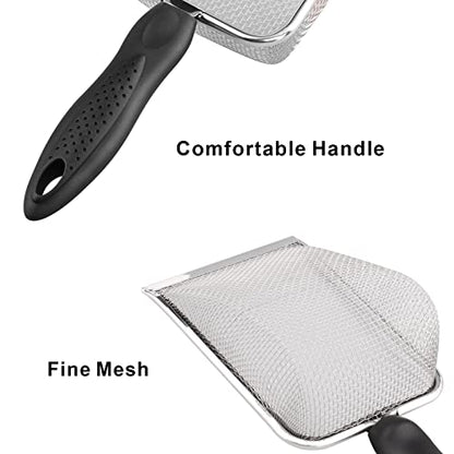 Aiicioo Reptile Stainless Steel Sand Scoop Metal Shovel Sifter Fine Mesh Terrarium Substrate Cleaner Corner Sifter Pooper Scooper Cat Scoop for Reptile Litter Box