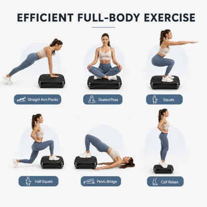 Natini Vibration Plate Exercise Machine - Power Vibrating Plate for Lymphatic Drainage,Whole Body Workout Machine for Women Weight Loss Home Fitness, - style: Flat Black