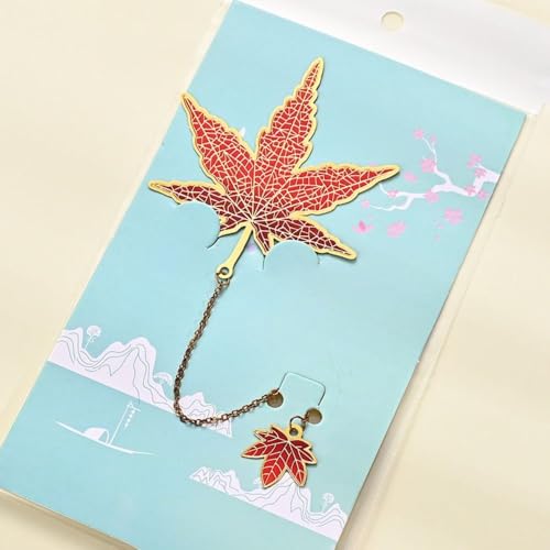 Leaf Metal Bookmarks Lotus Shape Exquisite Maple Leaf Chinese Style Bookmarks Pages Books Metal(A Maple Leaves) - style: A Maple leaves