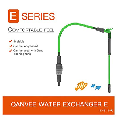 Qanvee Aquarium Gravel Vacuum Siphon - Water Change Made Easy (E-3 (Handheld)) - size: E-3 (Handheld)