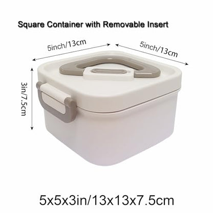 Aventik Fishing Bait Container Organizer with Handle Insulated Breathable Live Bait Box Stainless Steel Worm Storage Tank for Nightcrawlers Keeps Bait Fresh and Alive(square 700ml) - style: square 700ml