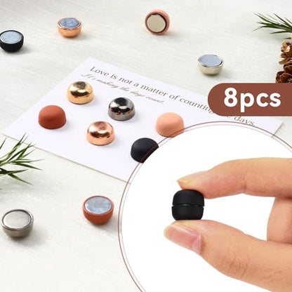 8 Pairs Strong Magnetic Hijab Pins, Pinless No-Snag Hijab Magnets, Scarf Magnet Pin, Magnetic Buttons Veil Pins, Multi-Use Hijab Magnetic Pins for Clothes Dress Scarves Shirts, Shiny and Matte Style