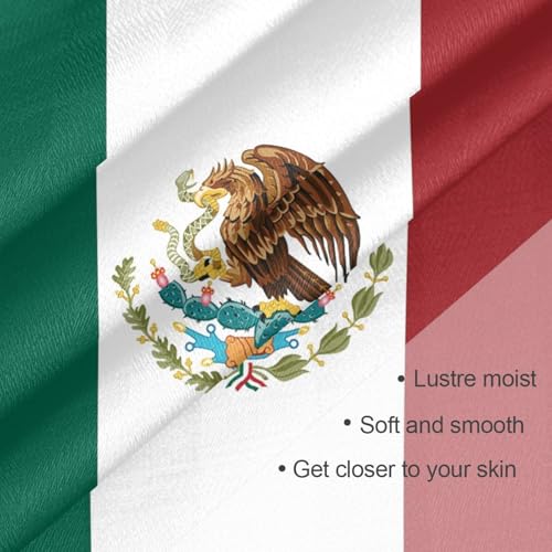 Bandana Square Head Scarf for Women Satin Hair Wrap Fashion Headband 27" - color: Mexico Flag