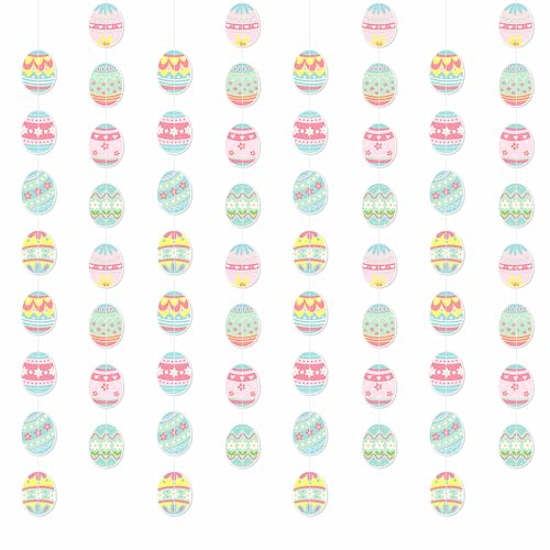 Wall Hanging Decorations Easter Egg Garland - 8pcs Rainbow Easter Streamers Banner Inside Indoor Party Decoration Favors, Spring Home Classroom Office Ceiling Decor Panduola - color: Easter Egg
