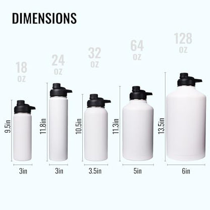 Fijinhom Insulated Water Bottle with Handle, 304 Stainless Steel Water Bottles with Wide Mouth, Double Wall Vacuum Sports Water Bottle, BPA Free, Keep Cold and Hot, 18 Ounces, Pink - color: Pink, size: 18 Ounces