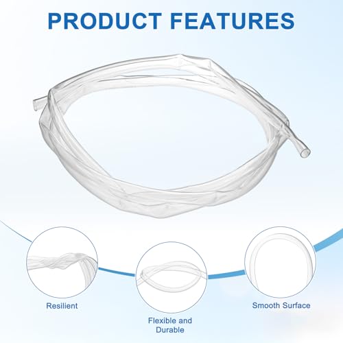 M METERXITY Vinyl Tubing 1/2" ID x 14mm OD 10ft Flexible Plastic Tube with 2 Hose Ties, Lightweight Hybrid PVC Hose for Water Gardening/Airline/Aquarium Tubing [Clear] - size: 1/2" ID x 10ft