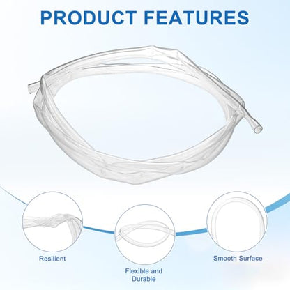 M METERXITY Vinyl Tubing 1/2" ID x 14mm OD 10ft Flexible Plastic Tube with 2 Hose Ties, Lightweight Hybrid PVC Hose for Water Gardening/Airline/Aquarium Tubing [Clear] - size: 1/2" ID x 10ft
