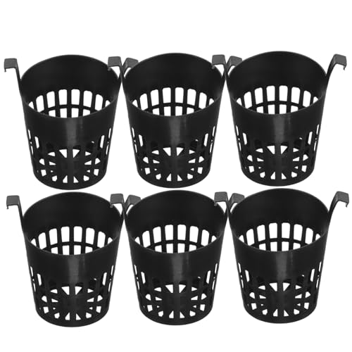BESPORTBLE 6pcs Hydroponic Plant Basket Net Cups for Aquariums Black Water Plant Fixing Holder Suitable for Fish Tank Landscape