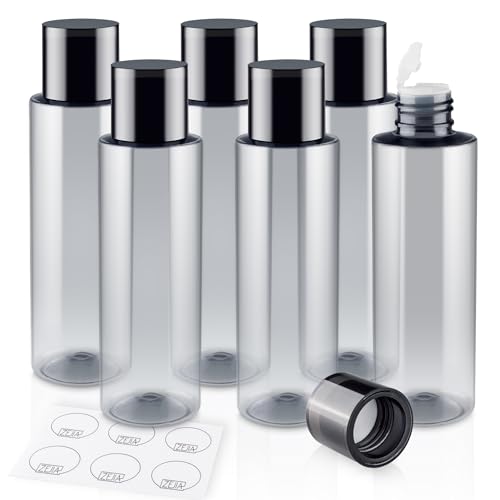 150ML/5OZ Travel Size Toiletries, 6 Pack Travel Size Containers - color: Grey, size: 150ml(6pcs)