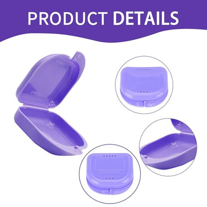 6 Pcs Retainer Case with Vent Holes Small Dental Aligners Containers Night Mouth Guard Case Travel Slim Dental Retainer Box for Yellow Pink Purple White Green Blue Easy to Use
