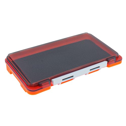 Fishing Tackle Box Slit Foam Case, Super Slim Fishing Lures Jig Box Hooks Spinners Spoons Storage Tackle Tray, (6.8 * 3.8 * 0.8inch) (Orange) - color: Orange