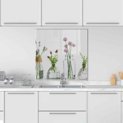 Bold Grup Tempered Glass Kitchen Backsplash, Stove Back Cover, Range Protector, Splash Guard for Sink, Botanical Vase Wall Art Decor, Cutting Board - size: 33.5''W x 19.7''H