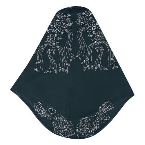 SIQITECHNO Elegant Hijab for Women Muslim Turban Scarf Islamic Headscarf Muslimah Turban Arabian Headwear Eid Scarf Shawl - color: Dark Green