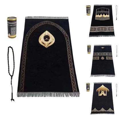 Compact Pocket Mat Box Portable for Prayer Muslims Islamic Prayer Mats Prayer Rug Gift Package with Rosary Beads Prayer Mat Travel Blanket