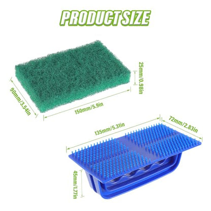 5 Pack Electric Cleaning Brush Pad Kitchen Bathroom Household Cleaning Pad Swimming Pool wall Cleaning Brush Heavy Duty Griddle Scrubber Scouring Pad and 1 Pack Handle kit(Green) - color: Green