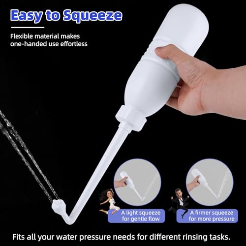 Hibbent Portable Bidet for Travel, Handheld Travel Bidet for Personal Hygiene Care, Personal Cleansing Use, Extended Nozzle, 21.8oz(620ml) , White - color: White, style: 620ml
