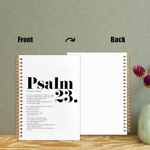 Likjad Christian Psalm 23 Spiral Notebook Journal 5.5x8.3, Bible Prayer Scripture Journals for Writing, Religious Christian Gifts for Women, Bible Verse Hardcover Notebooks for Note Taking - color: Psalm 23 Spiral