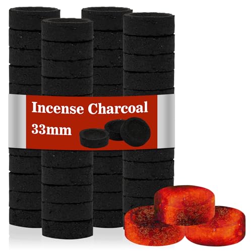 MAQIHAN 100PCS Incense Charcoal Briquettes - Quick Light Charcoal Dicsc