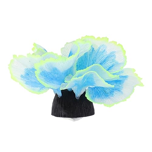 Luxshiny Durable Blue Silicone Aquarium Plant Decor Lifelike Artificial Fish Tank Ornament for Freshwater Aquarium Supplies Vivid Aquatic Plant Adornment Enhancing Natural Style and