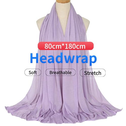 Harewom Head Wraps for Black Women, 71" Long Soft African Turban Hair Scarf - color: 1 Pcs- Lavender