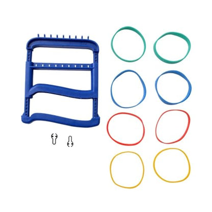 Rolyan Ergonomic Hand Exerciser with Plastic Handle, Adjustable Grip Strength Trainer with 4 Color‑Coded Rubber Bands, Finger & Hand Exerciser for Therapy, Rehab, Strength Training, Blue - color: Blue, style: Plastic Handle