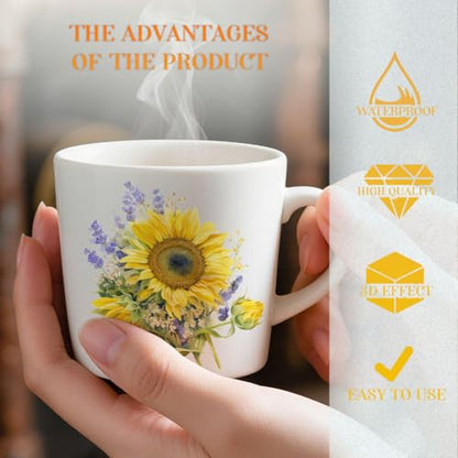 20 Pcs Spring Flowers UV DTF Cup Wraps for 16OZ Glass, 4.3 x 9.4 Inch Flower UV DTF Transfer Stickers Colorful Spring Elements Rub on Transfer Decals for Glass Bottle Vase Furniture Crafts - style: Spring Flower