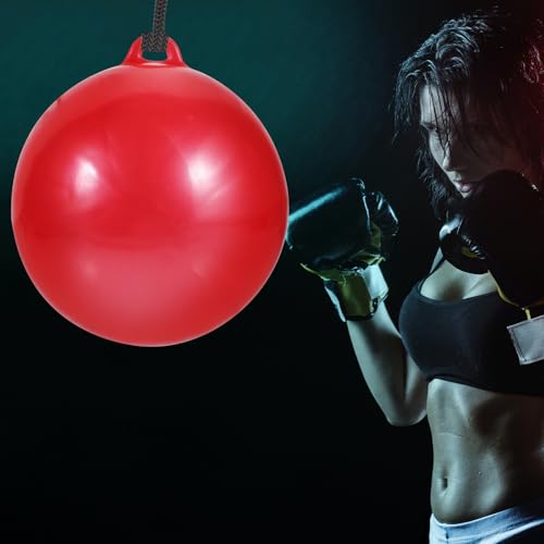 TOYANDONA Durable Water Sandbag Boxing Punching Ball for Training Height Hanging Speed Ball for Reaction Agility Exercise Portable Red Filled Workout Bag
