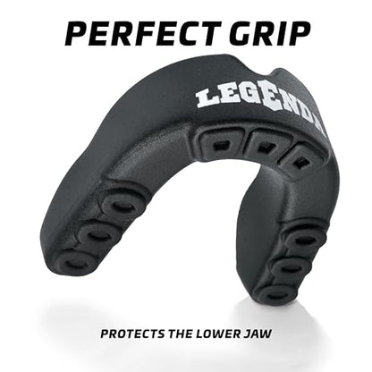 Legenda Sports Mouthguard for Kids (w/Case), Professional Mouthguard for Boxing, MMA, Karate, Football, BJJ, Martial Arts, Rugby, Lacrosse, Hockey (Black-Green) - color: Black-green
