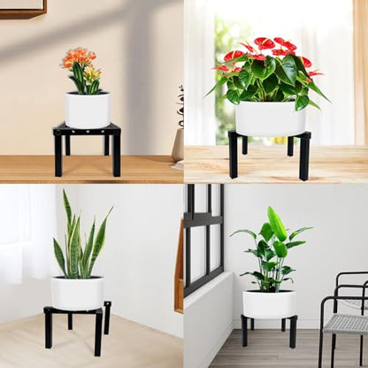 4 Pcs Four Legs Adjustable Metal Plant Stand for 5"-10" Plant Pot – Indoor & Outdoor (Black, 4 Pack) - color: Mini 4Pcs Black 5-10", style: 3 - Mini