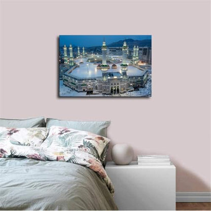 Islamic Subject Mural Wall Art Canvas Print Pilgrimage To Mecca Poster on Canvas Art Print, Wall Art for Living Room, Bedroom, Home Corridor Apartment Decor (24x36inch Unframed) - size: 24x36inch Unframed