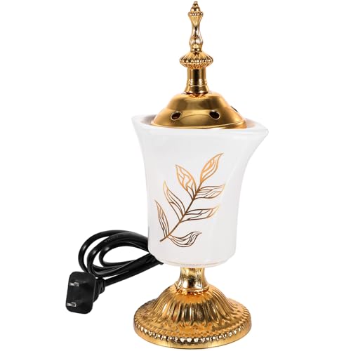 Zerodeko Electric Incense Burner Middle Eastern Style Desktop Censer for Bakhoor Oud Frankincense Yoga Spa Meditation Home Fragrance Decor Us Plug 7.87 X 2.75 X 2.75 in