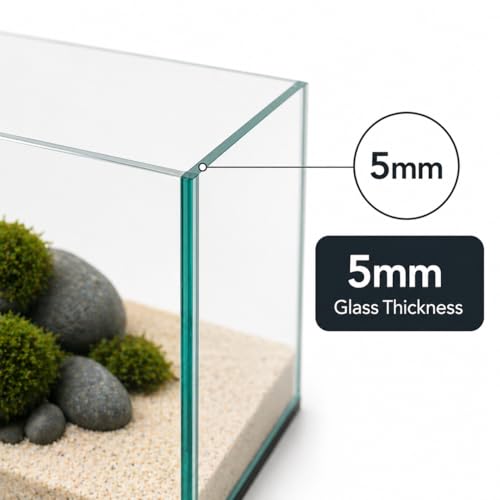 Aquatop High Clarity Low Iron Glass Cube Aquarium, 7.1 Gallon – 5mm Thick Glass – Slim Design – Ideal for Fresh & Saltwater – Desktop Tank with Silicone Sealing - size: 7.1 Gal