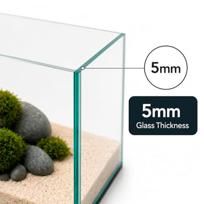 Aquatop High Clarity Low Iron Glass Cube Aquarium, 7.1 Gallon – 5mm Thick Glass – Slim Design – Ideal for Fresh & Saltwater – Desktop Tank with Silicone Sealing - size: 7.1 Gal