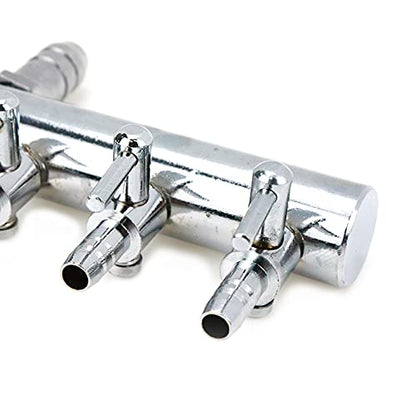 Air Flow Splitter Aquarium Stainless Steel 6Way Lever | This stainless steel 6-way lever control valve splits air flow for aquarium use. - size: 6 Ways
