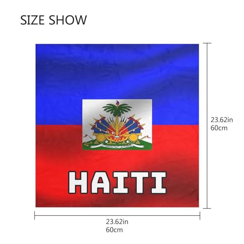 Women's Silk Scarf Square Satin Head Scarves Fashion Neck Scarf Hair Wraps Silk Bandana - color: Haiti Flag